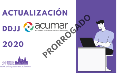 DDJJ ACUMAR – renovación de empadronamiento 2020 aplazada