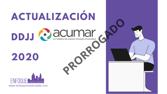 DDJJ ACUMAR – renovación de empadronamiento 2020 aplazada